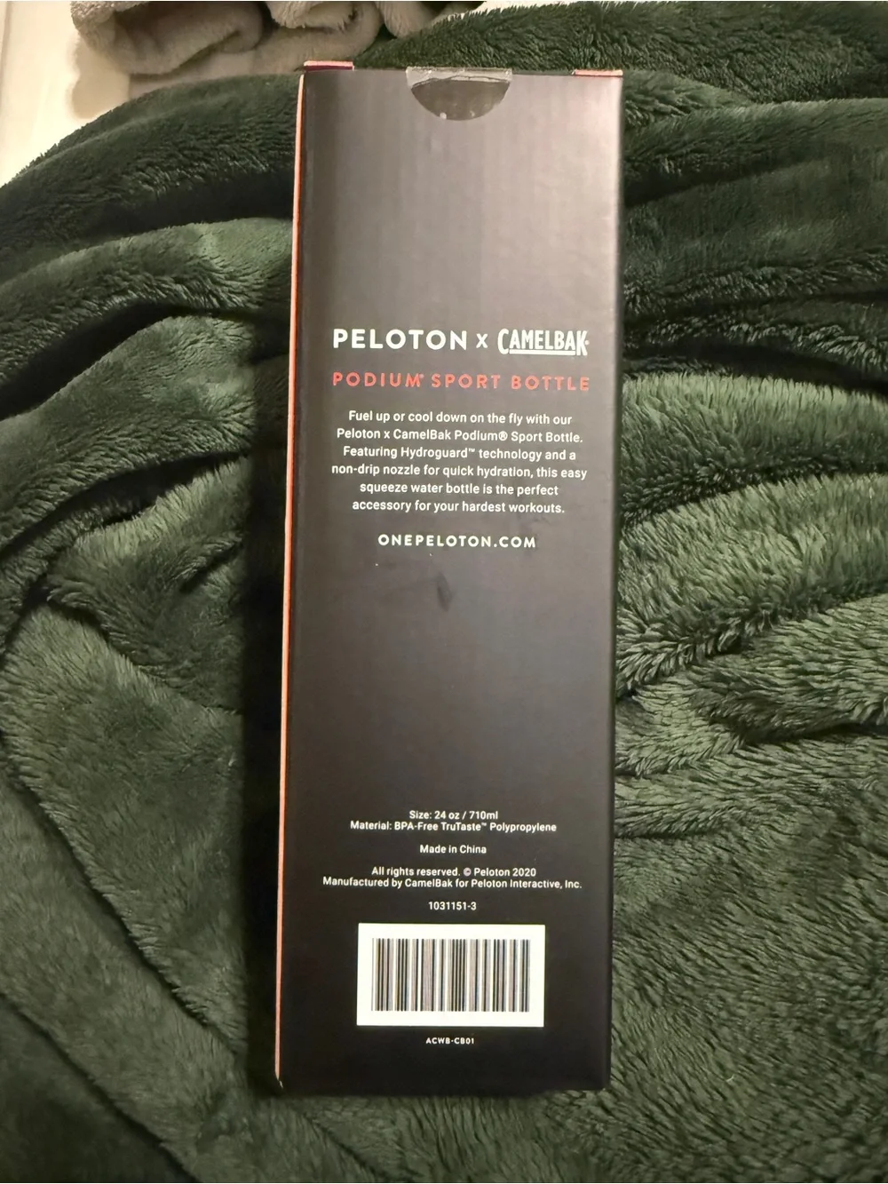 Peloton CamelBak Podium Chill Water Bottle Black NIB Cycling Bike Gym Accessory